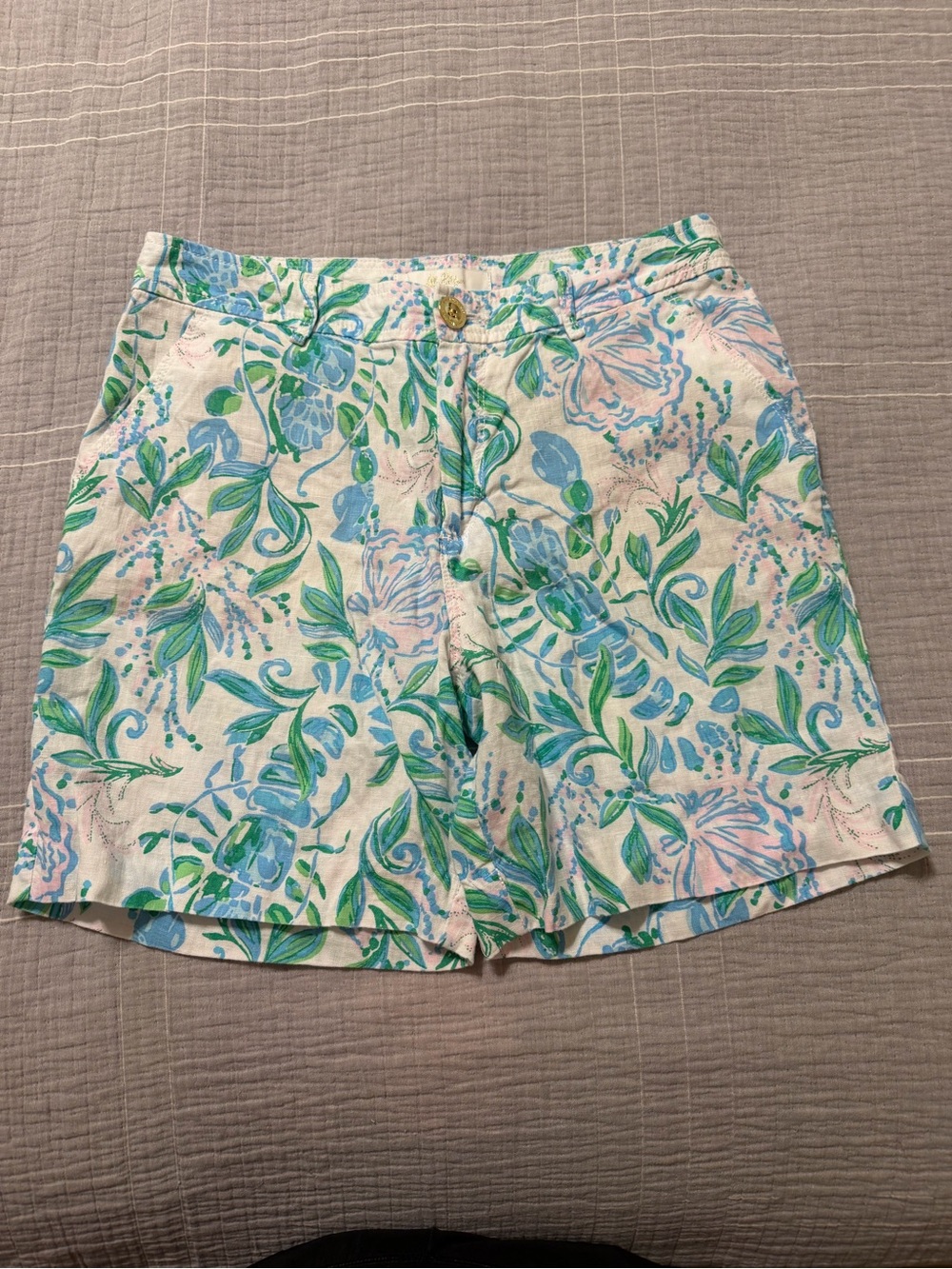 Lilly Pulitzer Aldora Linen Short Resort White Just a Pinch 7” Size 4
